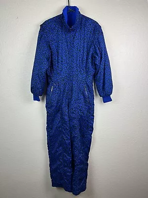 VTG Kaelin Ski Print Reversible Blue Ski Suit Snowsuit By Peter Steinebronn Sz 8 • $179.99