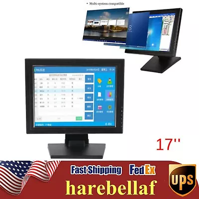 17 Inch Touch Screen LCD Display Monitor LED USB VGA POS Windows7/8/10 Portable • $123.50