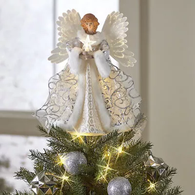 Christmas Tree Topper Angel Fairy Festival Xmas Tree Top Ornament Decoration  • $22.55