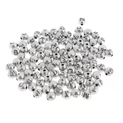  100 Pcs Bracelets Beads Positioning Round Perforated Letter • £8.78