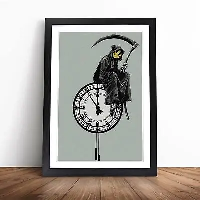 Banksy Grin Reaper Graffiti Wall Art Print Framed Canvas Picture Poster Decor • £24.95