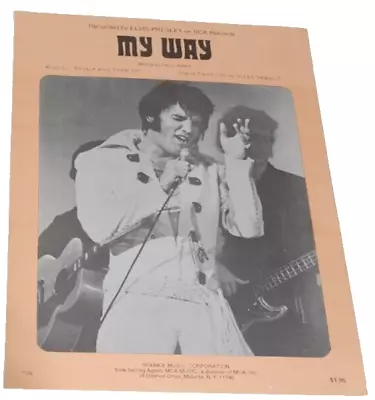 My Way Elvis Presley Sings Into Microphone On Cover Sheet Music Paul Anka Song • $19.99