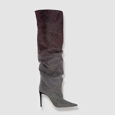 $1920.58 • Buy $5455 Giuseppe Zanotti Women's Purple Braquel Crystal Ombre Boot Shoes Size 36.5