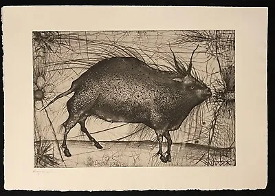 £124.91 • Buy Georgios Derpapas, Animal, Etching, 1963, Autographed And Dated