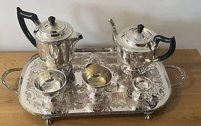 Vintage Silver Plated Tea/Coffee Set With Tray By  Viners Sheffield UK • £62