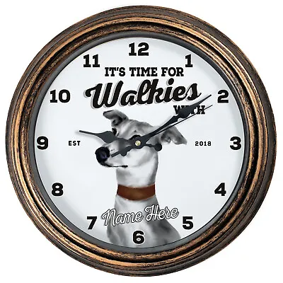Personalised Kitchen Clock Greyhound Round Wall Hanging Dog Home Gift DC50 • £22.95