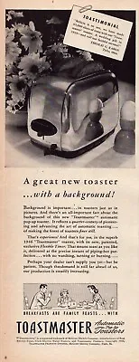 1946 Toastmaster McGraw Electric Co Toaster Vintage Print Ad Approx 5x14  • $9.95