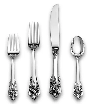 $178.99 • Buy Wallace Grande Baroque 925 Sterling Silver 4 Piece PC Place Setting Set No Mono