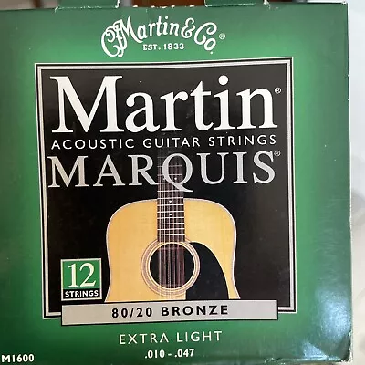 Martin Marquis M1600 12 String Set - 80/20 Bronze .10-.47 New • $14.99