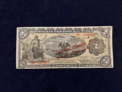 1914 Gobierno Provisional Mexico 1 Pesos Mexican Currency WW1 Era Paper Money • $49.99