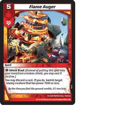 Kaijudo 3X FLAME AUGER Uncommon #98/160 13GAU (Playset) Quest For Gauntlet 2014 • $1.01