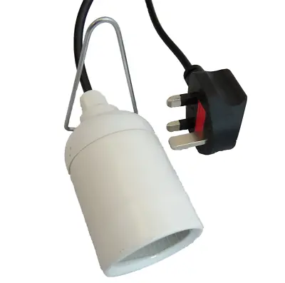 E40 2m CFL Lamp Light Hanger Holder Grow Light Bulb Pendant Lead UK Plug • £9.99