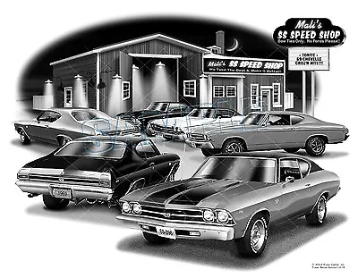 Chevelle Ss 1969 Muscle Car Auto Art Print #1215  Free Usa Shipping  • $24.99