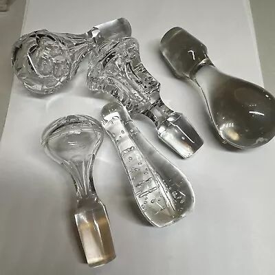 Vintage Clear  Glass Bottle Decanter Cruet Perfume Stoppers • $20
