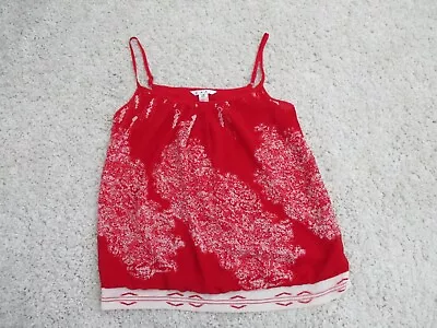 CAbi Tank Top Women XS Red Heart Of Township Cami Spaghetti Strap Scoop Neck • $9.99