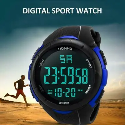 Mens Military Sports LED Large Face Digital Watch Screen Large Face  • $11.19