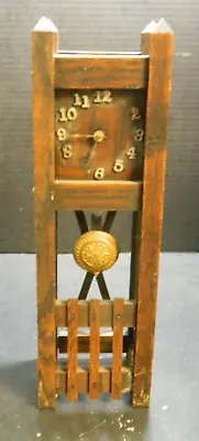 Antique Miniature Gilbert Mission Clock W/ Pendulum 14.75 X4.43 X3.5  Good Cond • $149.99