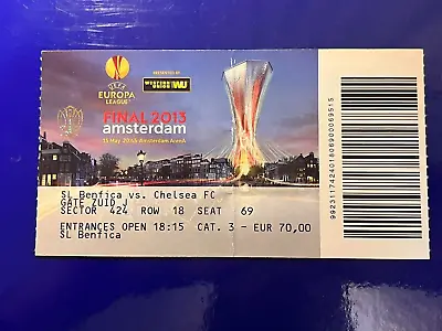 SL Benfica Chelsea FC Uefa Europa League Final 2013 Football Ticket • $25.27