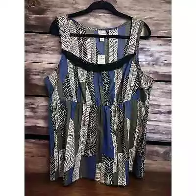 NWT Venezia Lane Bryant Cotton Leaf Print Tank 18/20 • $10