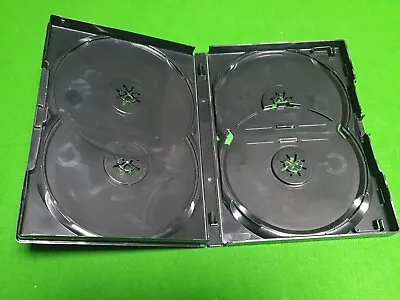 Black Replacement Empty DVD Cover  Holds 4 Disc CD Storage Case 14mm Spine • £3.99