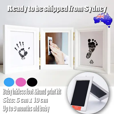 $5.90 • Buy 1/2 X Baby Paw Print Foot Photo Frame Touch Ink Pad Baby Keepsakes Souvenir Gift
