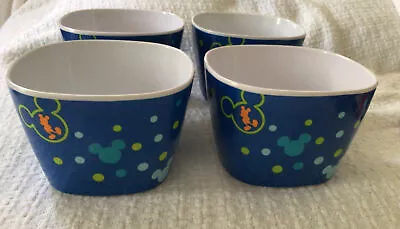 Vtg Disney Parks Mickey Mouse Ears Plastic Bowls Set /4 Polka Dots Cereal Picnic • $5