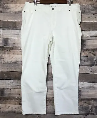 Michael Kors Jeans Womens Size 16W White  Straight Leg Mid Rise Zip Fly • $16.72