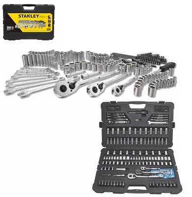 SAE Metric Mechanics Tool Set 201-Piece Ratchet & Socket Sets 1/4 In 3/8 In 1/2 • $103.74