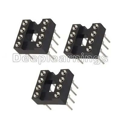 10PCS 8Pin DIP SIP Round IC Sockets Adaptor Solder Type Plated Machined • $0.99