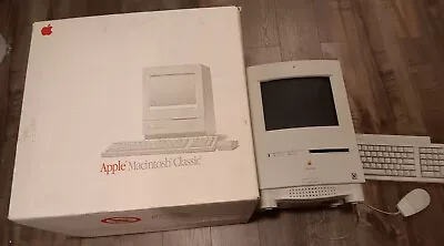 Vintage Apple MacIntosh Classic Computer With Mouse And Apple Box..no Hard Drive • $75.43