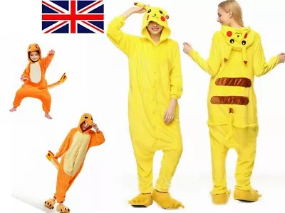 UK Animal Pyjamas Pikachu Onesie11 Kids Cartoon Charmander Costume Pyjama YN • £13.82