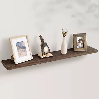 48 Inch Fireplace Mantel Shelf - 8 Inch Deep Rustic Solid Elm Wood Floating S... • $189.59