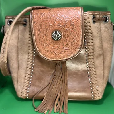 Trinity Ranch Leather Hobo Purse Concealed Carry Compartment MONTANA WEST • $35