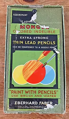 Vintage Eberhard Faber Mongol Colored Pencils Box No. 747 Used Partial Set • $9.99
