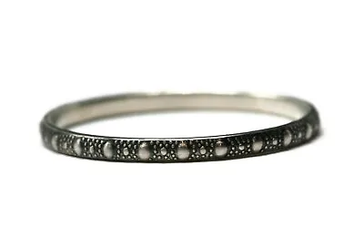 925 Sterling Silver Beaded Stacking Ring • $22