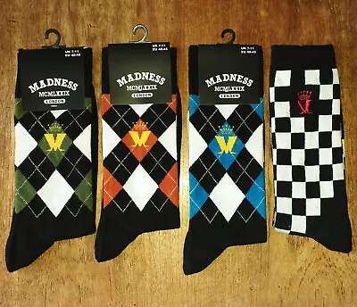 MADNESS - 4x PAIRS OF OFFICIAL SOCKS Suggs Ska 2 Tone Stiff Cd Lp Pop (a3) KIX79 • £24.99