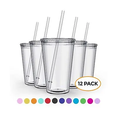 $50.99 • Buy Maars Classic Insulated Tumblers 16 Oz. | Double Wall Acrylic | 12 Pack Clear