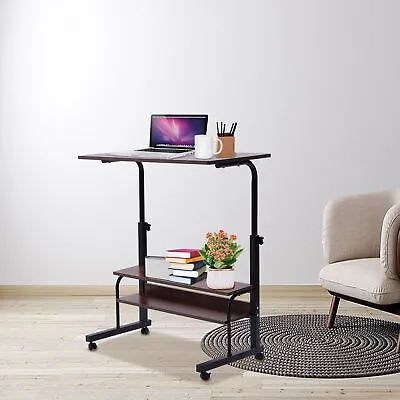 Portable Home Office Laptop Desk Rolling Adjustable Computer Mobile Table Stand  • $48