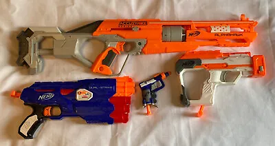 Nerf N-Strike (Lot Of 4) Accustrike AlphaHawk Dual Strike Mega Jolt & Modulus • $46.99