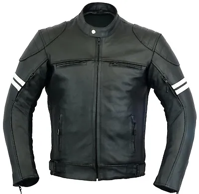 Franklin Vented Motorbike Leather Jacket Motorcycle Protection CE • $65.34