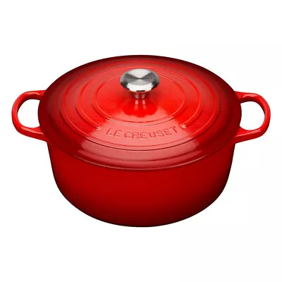 Le Creuset Signature Cast Iron Round Casserole Dish In Cerise 20cm | Return • £169