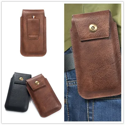 For IPhone Belt Clip Holster Leather Carrying Pouch Wallet Case W/ Card Holder • $16.38