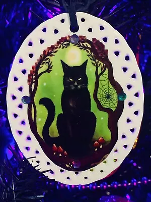 Black Cat Ornament Witchy Ornament Hexmas Unique Christmas Ornament Decor • $12.99