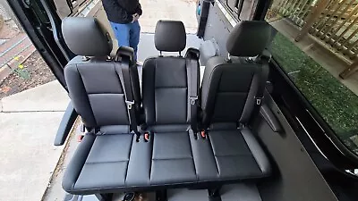 2019-2024 Mercedes Sprinter Van 3 Bench Seats In Black LEATHERETTE Recline New • $3500