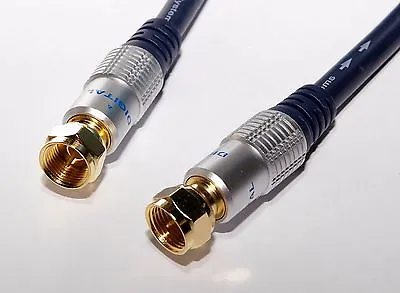 £4.15 • Buy HQ Satellite F Type Plug To Plug Cable Length 1m