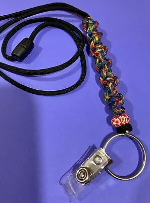 Handmade Paracord Neck Lanyard W Safety Breakaway Autism Awareness FREE SHIPPING • $16.99