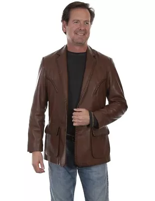 Scully Western Jacket Mens Leather Blazer 40 R Chocolate F0_719 • $270