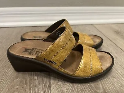 Mephisto Mobils Women's Mustard Yellow Leather Top Sandals Size 36 EU 5 US • $23