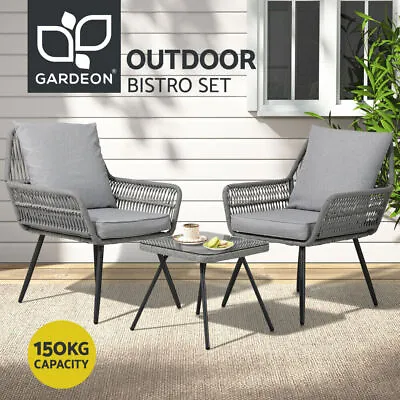 $249.73 • Buy Gardeon Outdoor Furniture 3-Piece Lounge Setting Chairs Table Bistro Set Patio