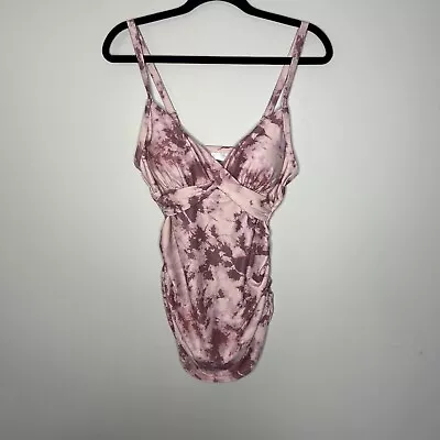 Pink Blush Maternity Tankini Swimwear Top Women's Small Pink Tie Dye Bikini Top • £9.29